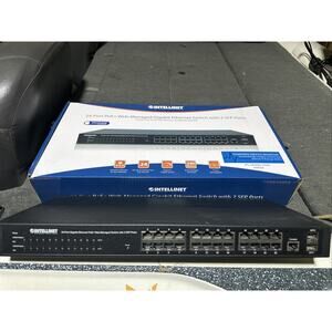 Intellinet 24-Port PoE+ Web-Managed Gigabit Ethernet Switch+2 SFP Ports *Parts*